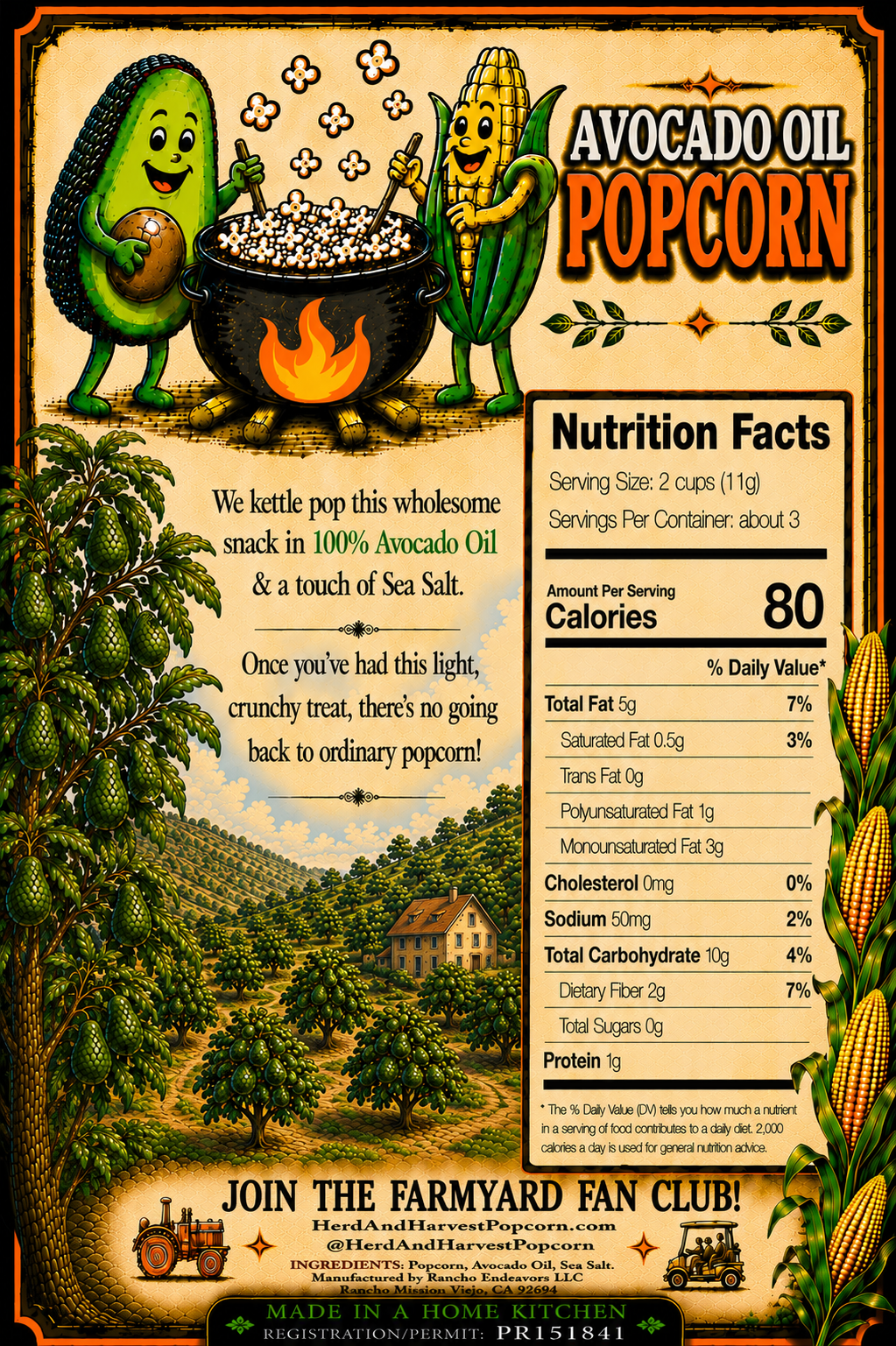 Avocado Oil Popcorn